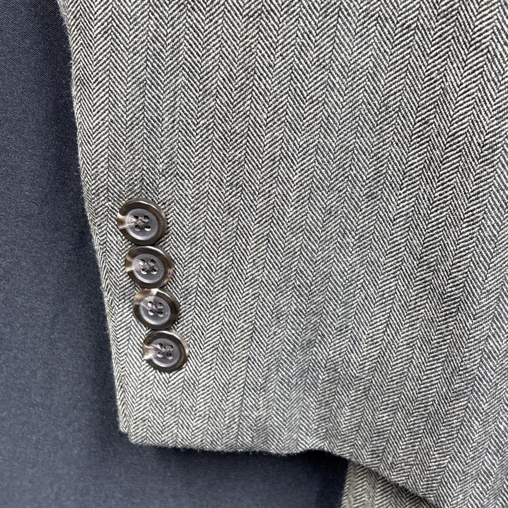 Lauren Ralph Lauren Silk Wool Blazer Sport Coat Men's Size 40R Gray 2 Button